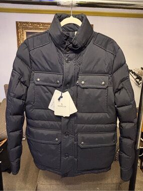 Moncler Lagginhorn Giuebotto Men's Black Quilted Puffer Jacket Size 3 Authentic.
